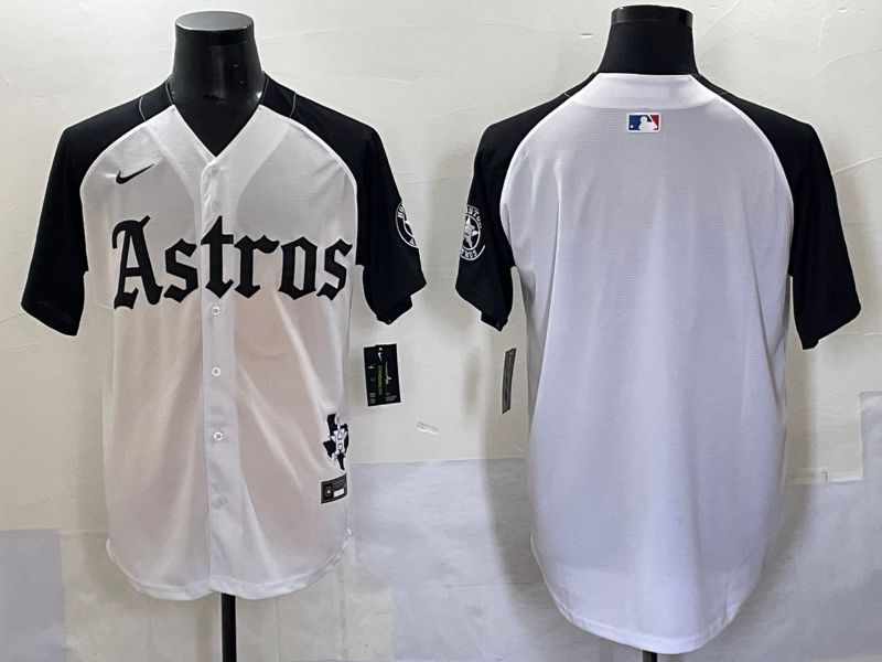 Men 2025 Houston Astros Blank White Black Five generations Joint Name Nike MLB Jersey style 1